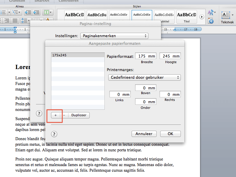 Marges instellen in Apple Pages stap 5