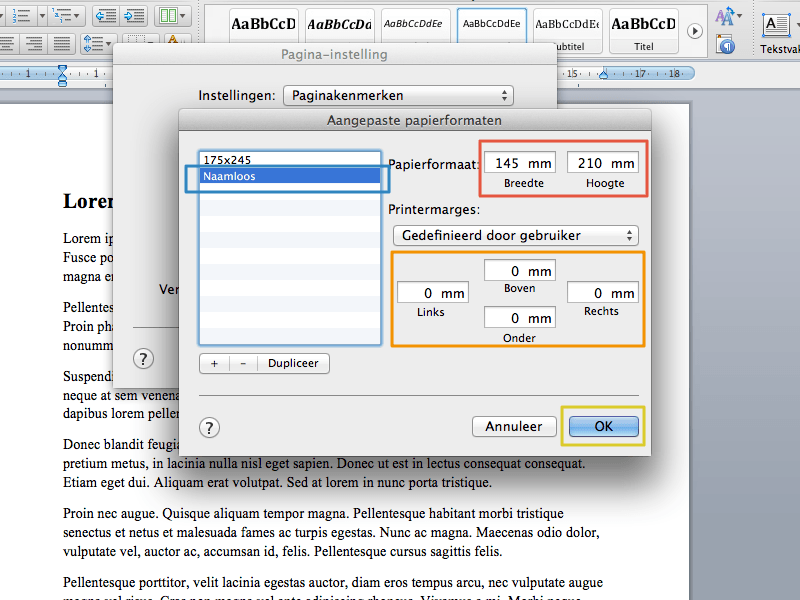 Marges instellen in Apple Pages stap 6