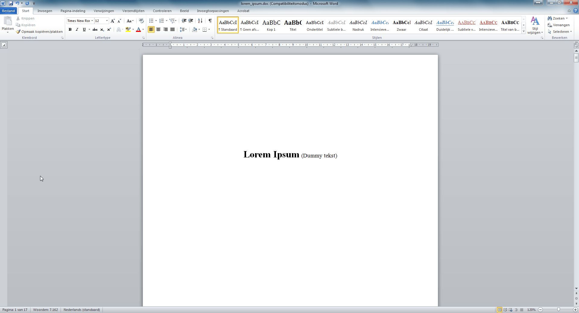 Inhoudsopgave maken in Office 2010 stap 1