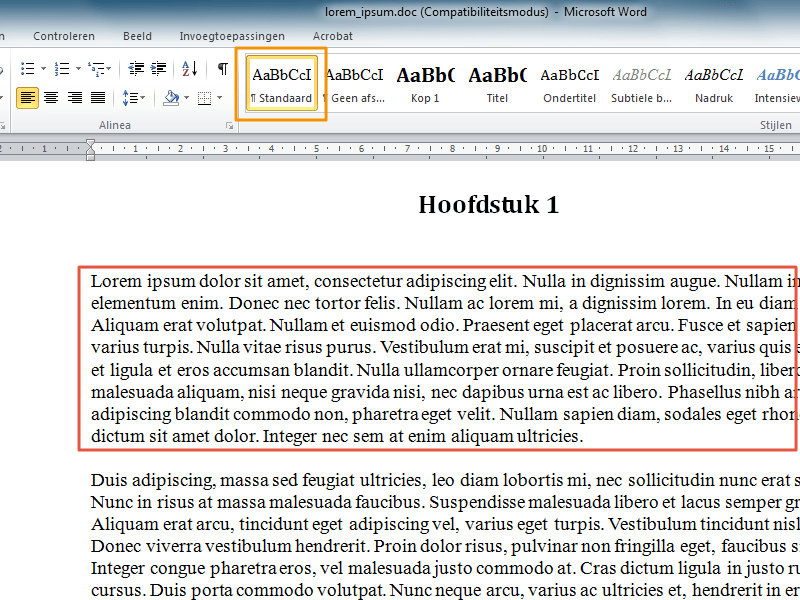 Inhoudsopgave maken in Office 2010 stap 14