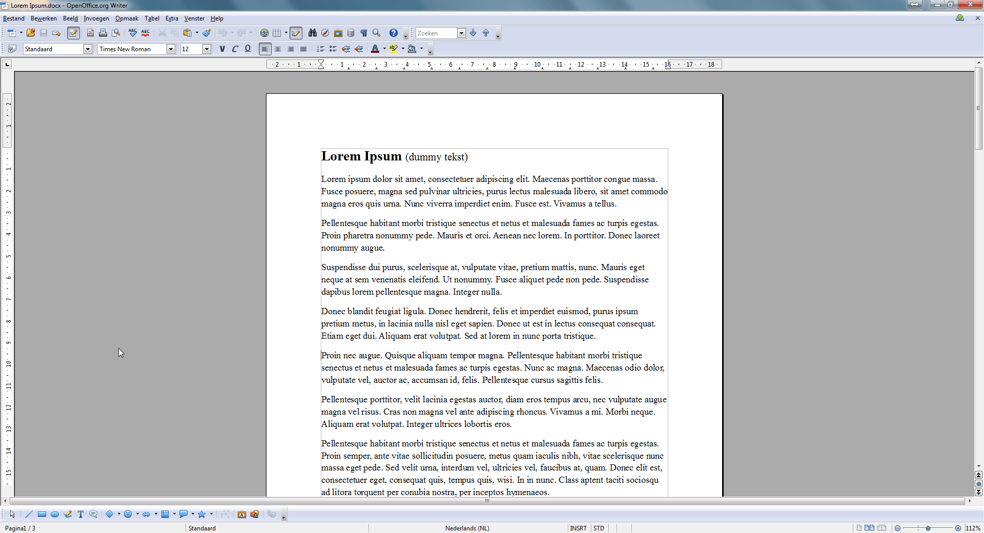 Marges instellen in Open Office stap 1