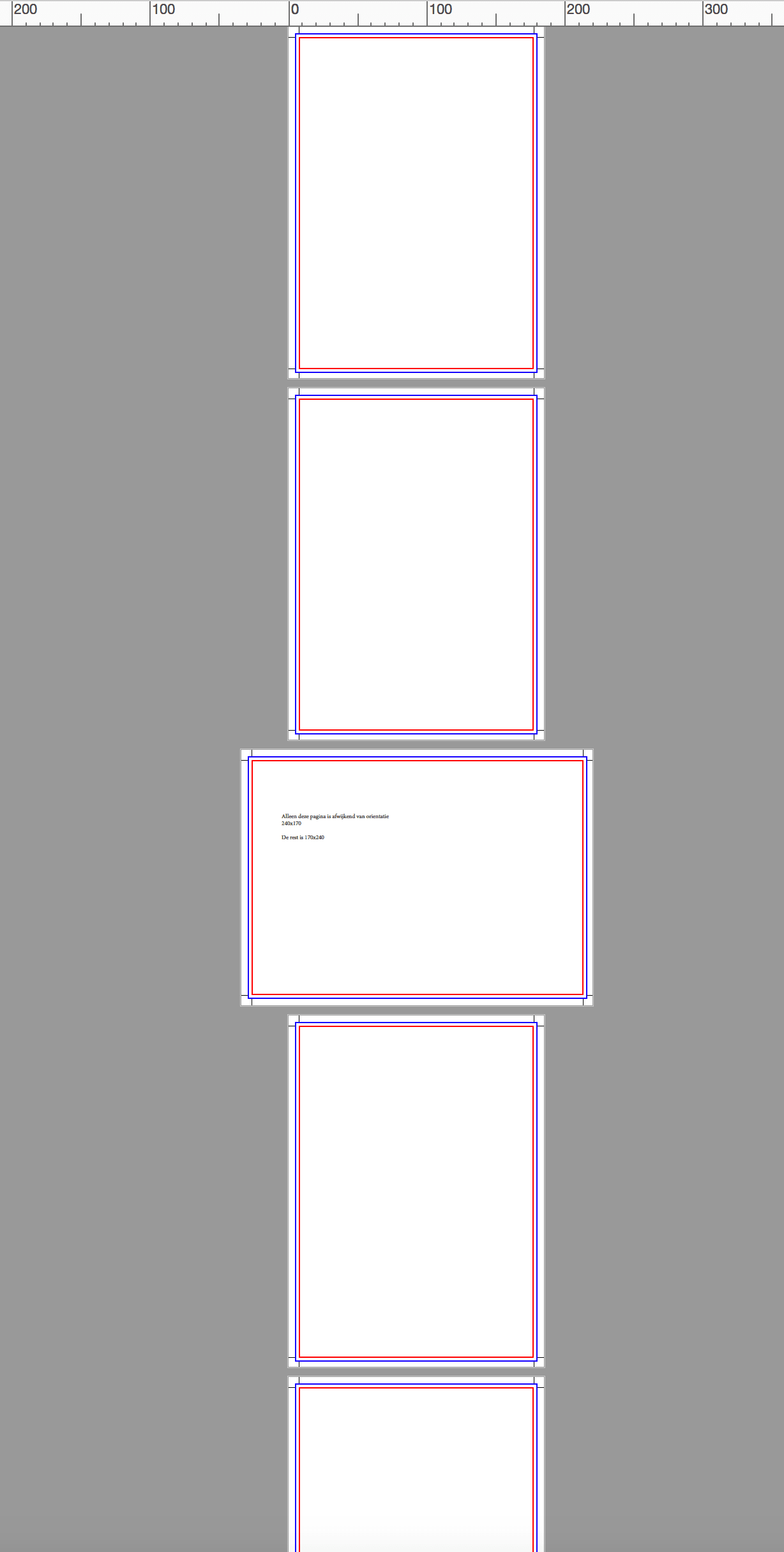 Pagina formaat verschillend in PDF (liggend)