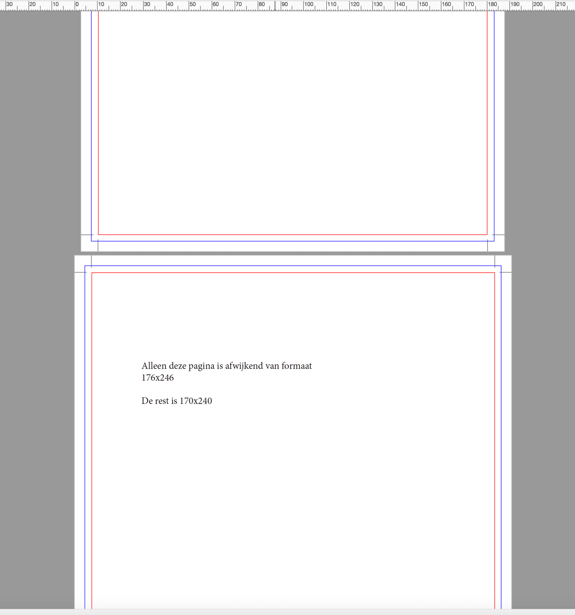 Pagina formaat verschillend in PDF