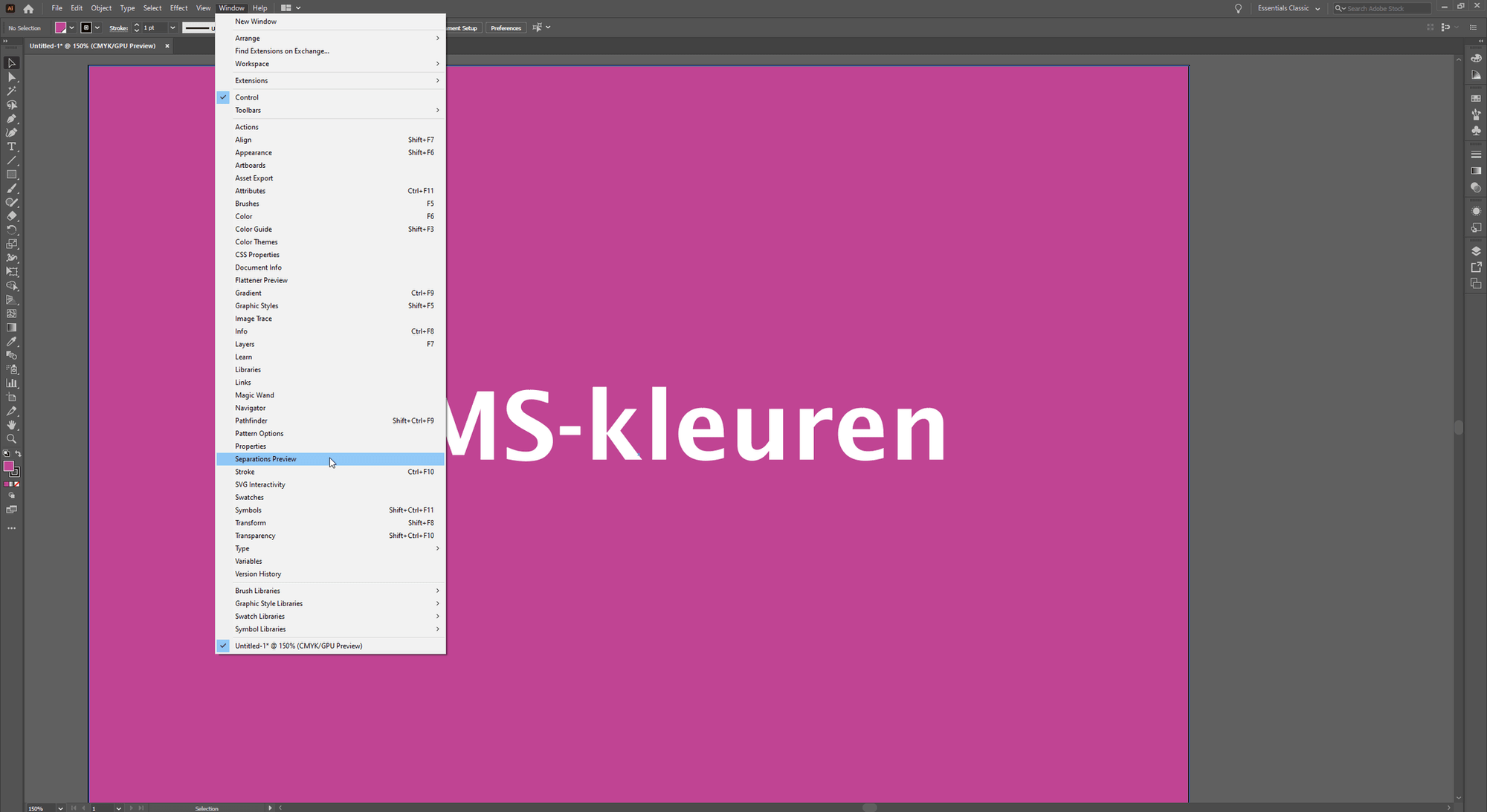 Adobe Illustrator separations preview