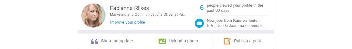 De ‘publish a post’-knop op LinkedIn