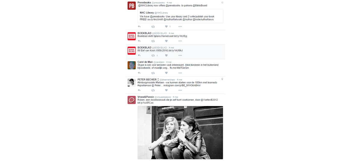 Verschillende soorten tweets