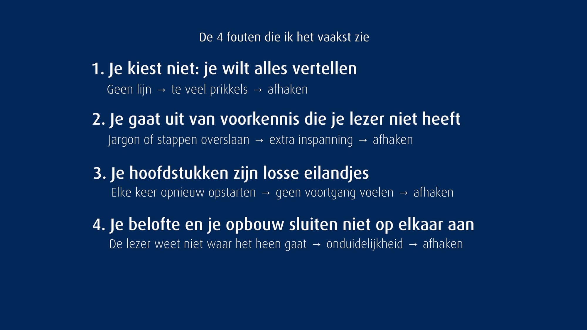 Fouten waardoor lezers afhaken