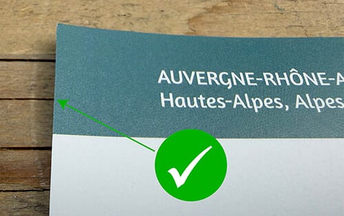 Voorbeeld van correct gesneden drukvel