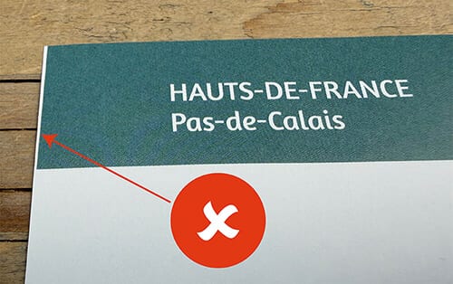 Voorbeeld van verkeerd gesneden drukvel
