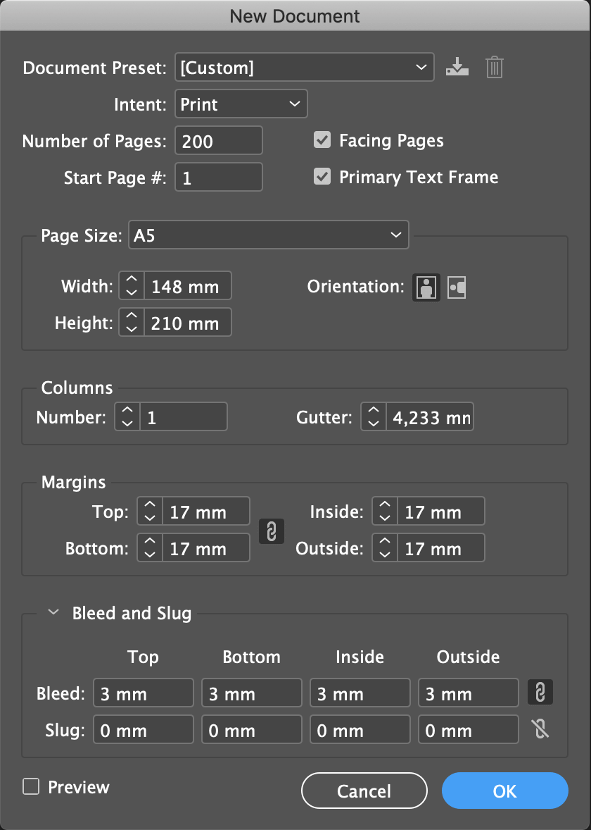 indesign nieuw document binnenwerk