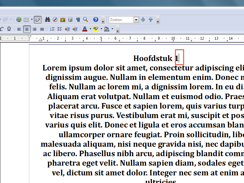 Inhoudsopgave maken in Open Office stap 11