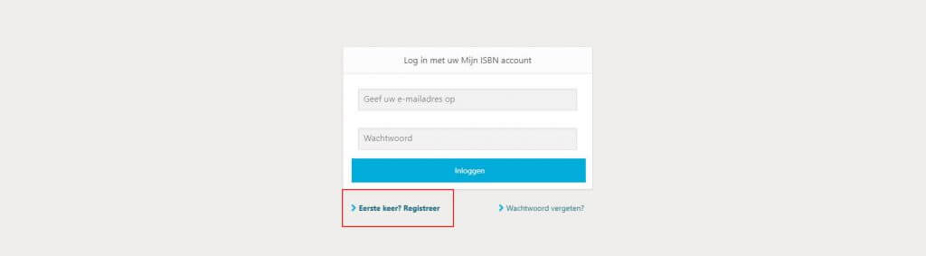 ISBN login registratie pagina