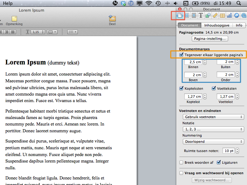 Marges instellen in Apple Pages stap 9