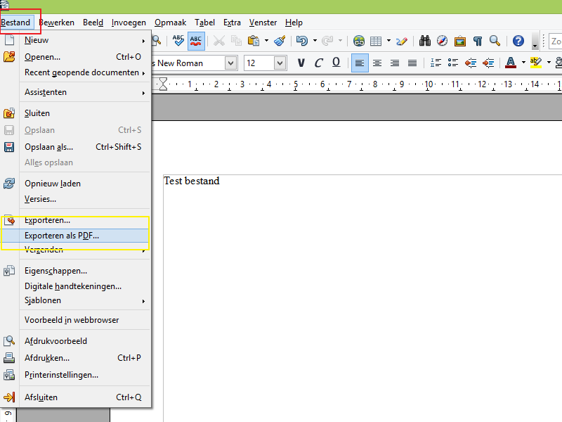 Printklare PDF maken in Open Office 1