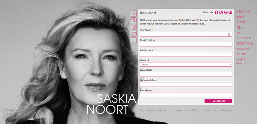 Inschrijven voor de nieuwsbrief van Saskia Noort