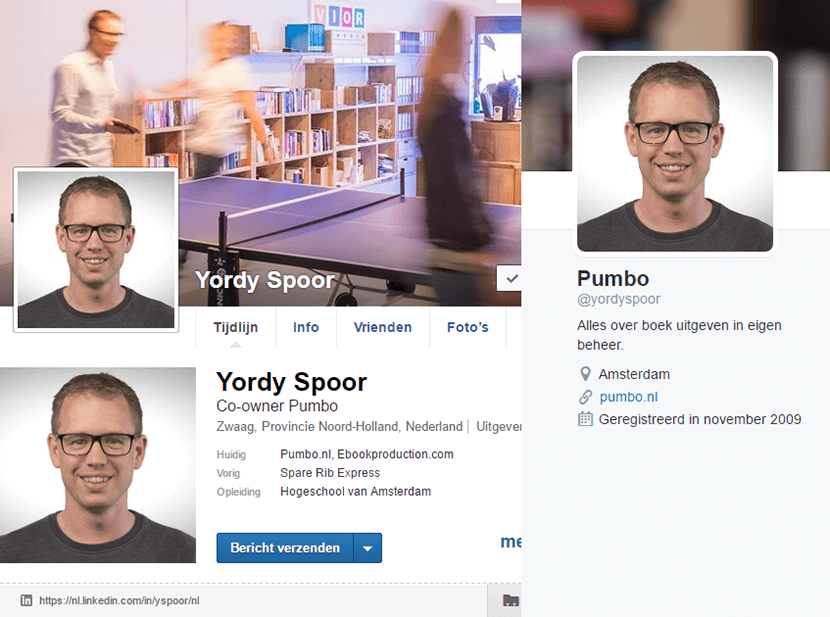 De socialmediakanalen van Yordy Spoor