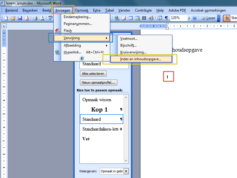 inhoudsopgave-maken-word-2003-stap-8